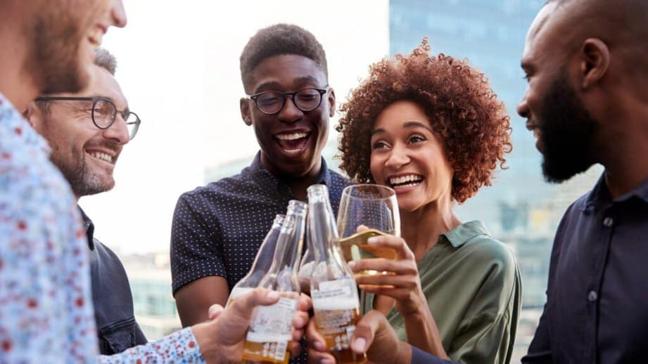 group of friends drinking alcohol