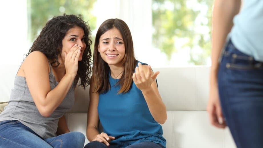 two women gossiping