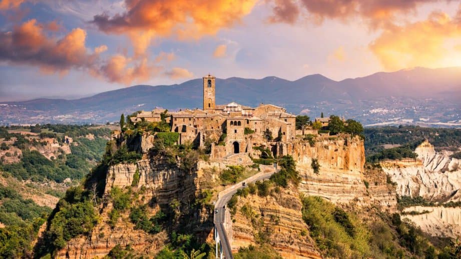 Civita di Bagnoregio with sunrise