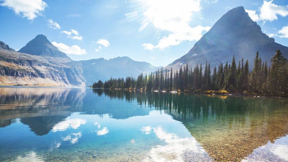 Glacier National Park mountains and Lake