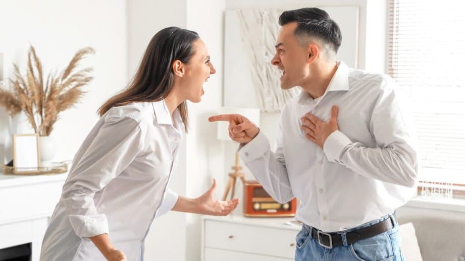 young couple fighting