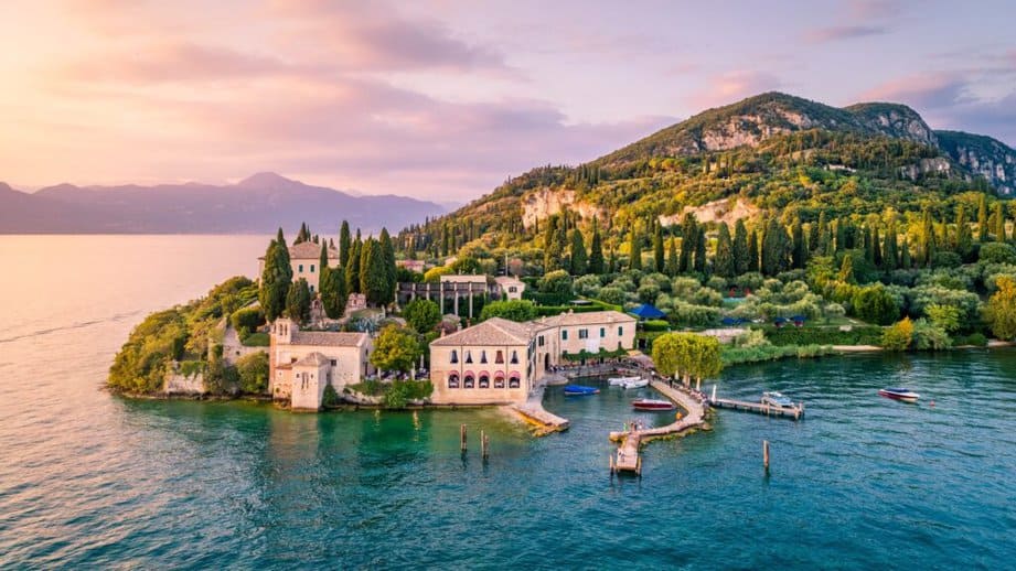 Garada Lake, Italy at sunset