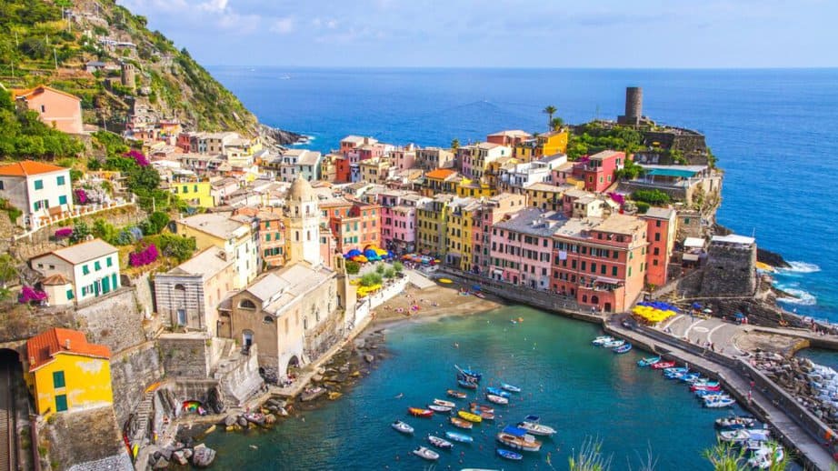 Vernazza Italy coastline and houses