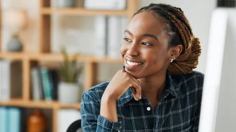 happy smiling african american woman